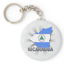 Nicaragua Flag Map 2.0 Keychains