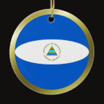 Nicaragua Fisheye Flag Ornament