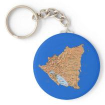 Nicaragua Map Keychain