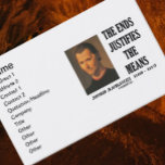 Niccolo Machiavelli The Ends Justifies The Means Business Cards