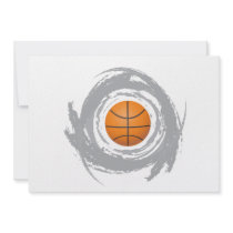 Nice Basketball Circular Grunge Invitations