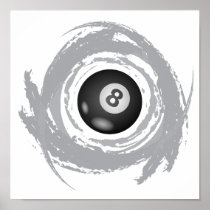 Nice Billiard Circular Grunge Print