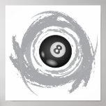 Nice Billiard Circular Grunge Print