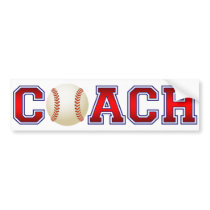 Nice Coach Baseball Insignia Bumper Sticker