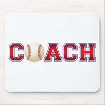 Nice Coach Baseball Insignia Mouse Pads