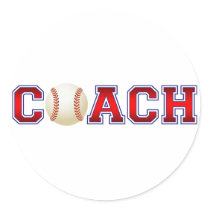 Nice Coach Baseball Insignia Round Sticker