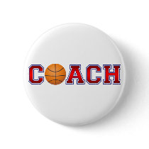 Nice Coach Basketball Insignia Pinback Buttons