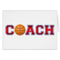 Nice Coach Basketball Insignia Greeting Cards