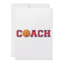 Nice Coach Basketball Insignia Custom Invites