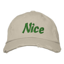 Nice Distressed Baseball Cap - Customized embroidered hats by audrart Nice Distressed Baseball Cap - Customized embroidered hats