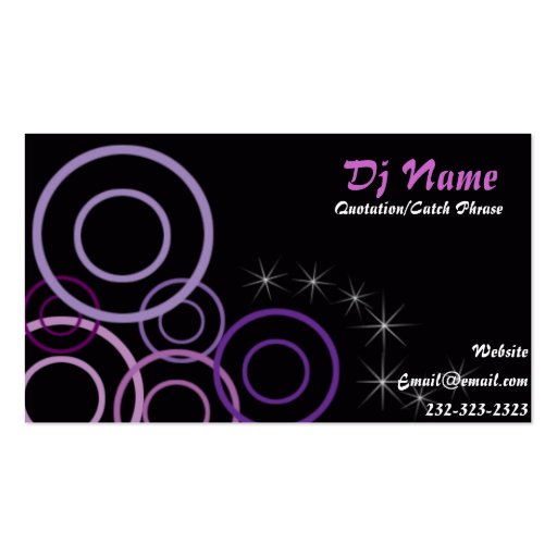 Nice Dj music business Card (front side)
