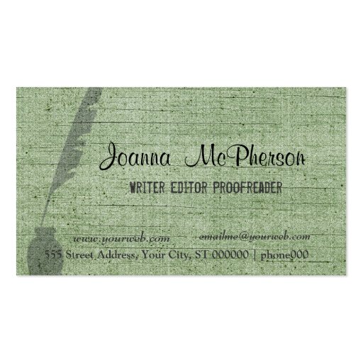 Nice Editor Journalist Business Card (front side)