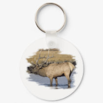 Nice Elk in the stream keychains