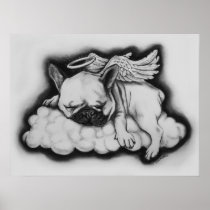 "Nice" - French Bulldog Angel Drawing Print