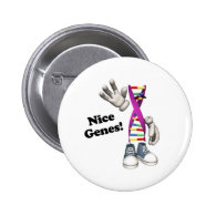 Nice Genes Funny DNA Strip Character Pinback Button
