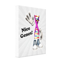 Nice Genes Funny DNA Strip Character Gallery Wrap Canvas