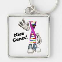 Nice Genes Funny DNA Strip Character Keychain