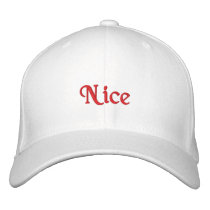 "Nice" Hat embroidered hats by PhotoPatch "Nice" Hat embroidered hats