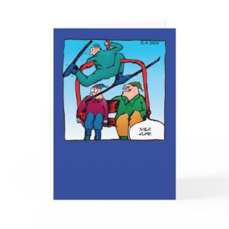 Nice Jump! Skiers Birthday Card