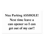 Nice Parking Asshole Business Card Templates