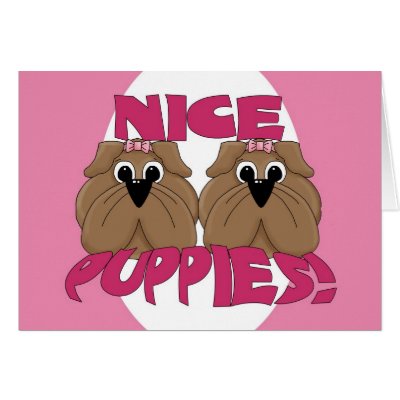 nice puppies - boob job congratulations card