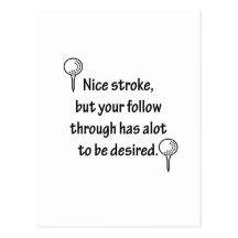 Nice Stroke Golf Design Post Cards
