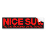 “Nice SUV” Red on Black Bumper Stickers