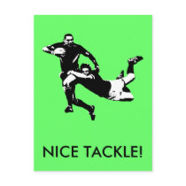 Nice tackle,Rugby Post Card