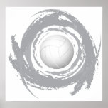 Nice Volleyball Circular Grunge 1 Posters