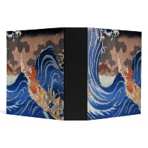 Nichiren calms a storm in Kakuda, Kuniyoshi 3 Ring Binder
