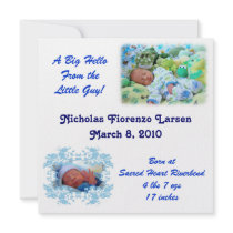 Nicholas Baby Annoucement Custom Invitation