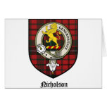 Nicholson Clan Crest Badge Tartan cards