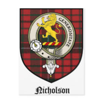 Nicholson Clan Crest Badge Tartan postcards by clan_badges Nicholson Clan Crest Badge Tartan postcards