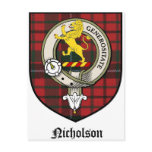 Nicholson Clan Crest Badge Tartan Post Cards