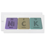 Nick as Nickel Carbon Potassium Full Color Rack Card