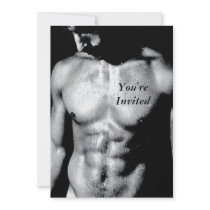 Nick Wet bw, You'reInvited invitations by LoveMale Nick Wet bw, You'reInvited invitations