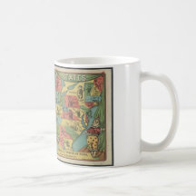 'Nicknames of the states' - Vintage USA Map Coffee Mug