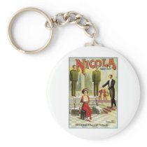 Nicola Prince of Magic ~ Vintage Magician Act Key Chain