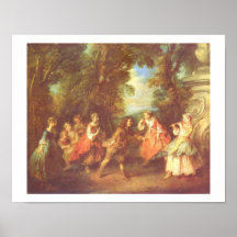 Nicolas Lancret Game of the Four Corners Poster