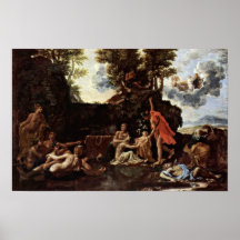 Nicolás Poussin - el nacimiento de Baccus Poster