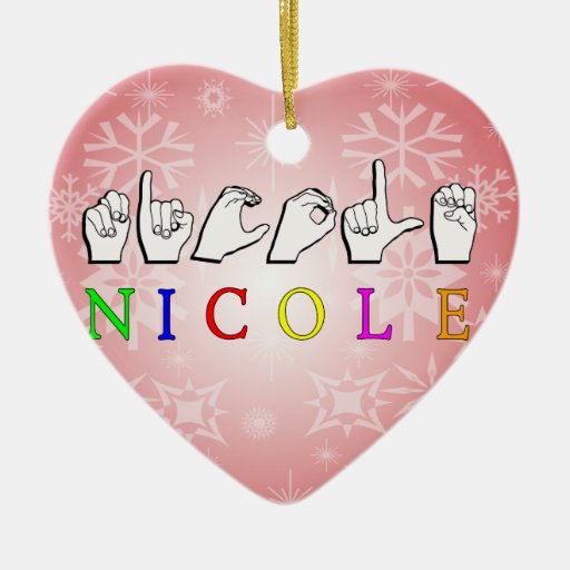 nicole-asl-fingerspelled-name-sign-ceramic-ornament-zazzle