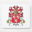 Nicolle Family Crest mousepads by coatsofarms Nicolle Family Crest mousepads