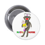 NICU Nurse Sock Monkey Gifts Button