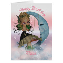 Niece Birthday Card With Cute Fairy And Frog Princ