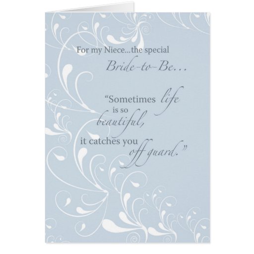 Niece Bridal Shower Congratulations Light Blue Swi Card Zazzle