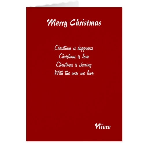 Niece Christmas greeting cards | Zazzle