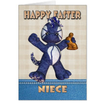 Niece Easter Card - Denim Dragon Chocolate