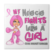 Niece Fights Like Girl Breast Cancer 42.9.png Ceramic Tiles