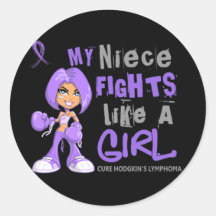 Niece Fights Like Girl H Lymphoma 42.9 Round Sticker