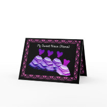 NIECE - Flower Girl Invitation - PURPLE Gowns cards